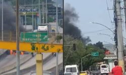 Incêndio em caminhão interdita Avenida Brasil na região de Coelho Neto